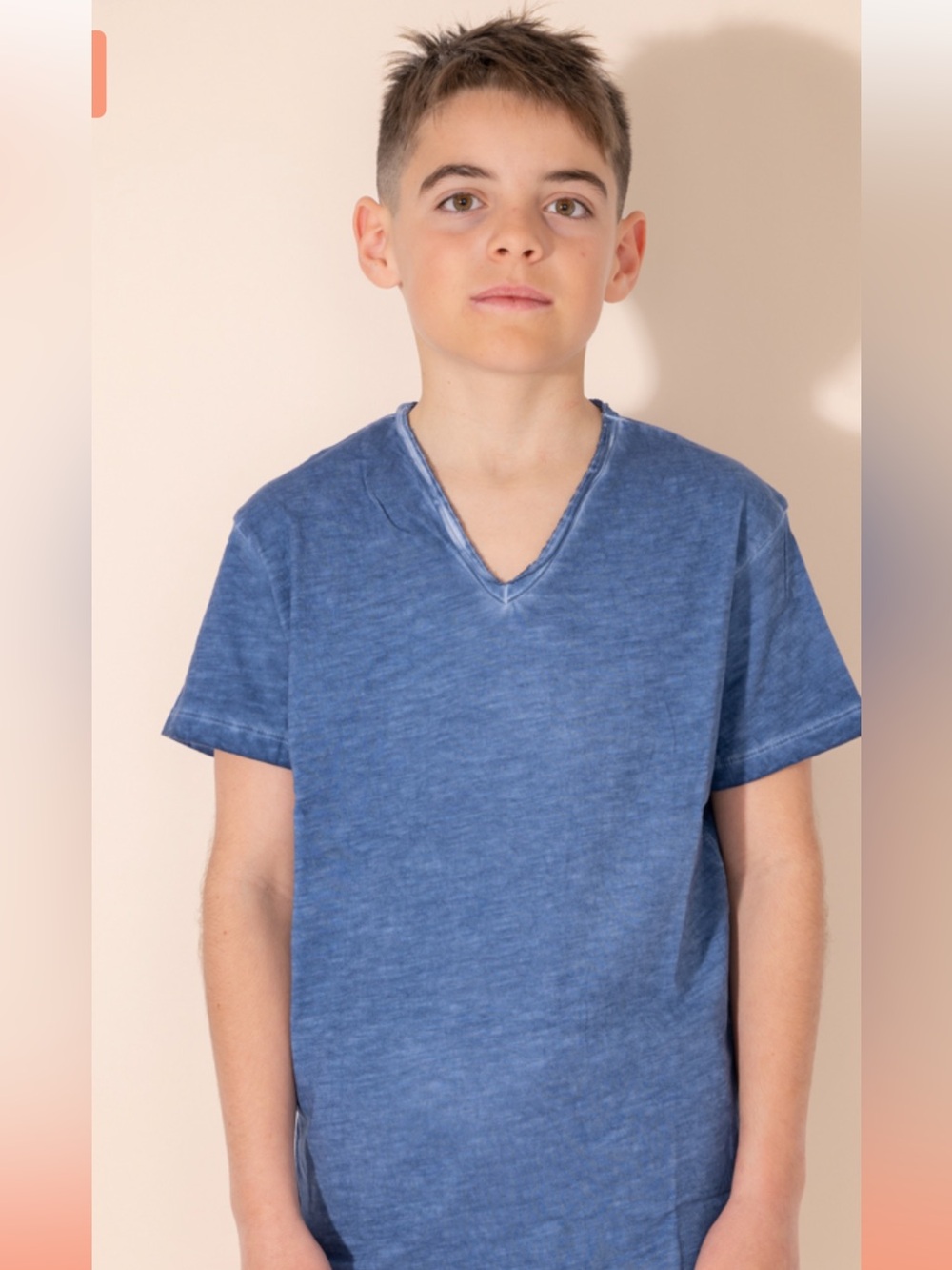 Kiwi Saint - Tropez Boys V-Neck Short Sleeve Tee in Heather Royal Blue